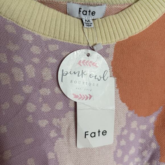 FATE Harris Sweater, Long Sleeve Bright/Colorful Pastel Floral, NWT, Sz Medium - Picture 5 of 10
